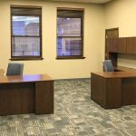 Kimball Priority L Shape Desk with HON Upholstered Back Ignition Task Chair