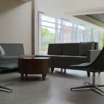 Segment Seating with Pedestal Chairs