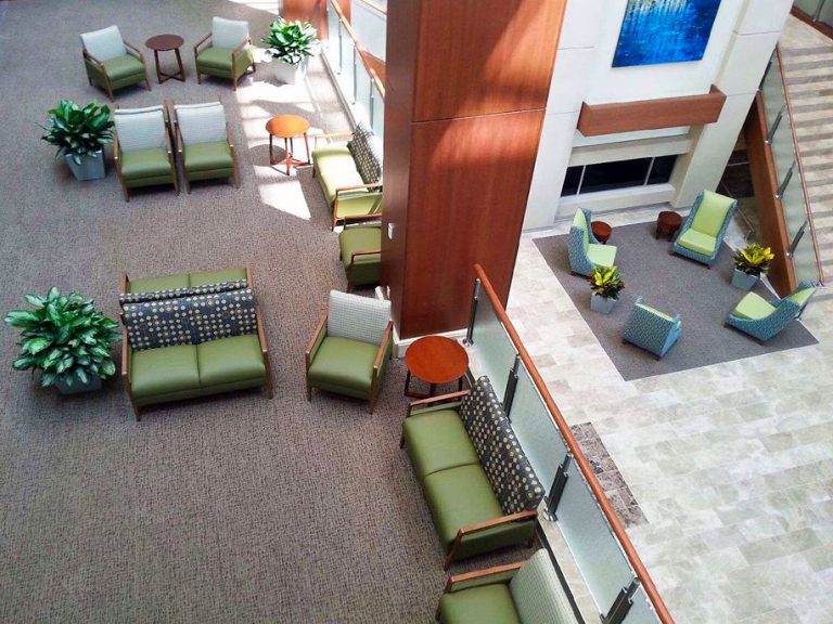 WVU Medicine Common Area designed by Omega Commercial Interiors