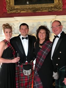 Kimball's sales incentive travel rewards to Scotland- Mike Wagner and his wife of Kimball pictured with Peggy Lovio and David McCormick of Omega Commercial Interiors.